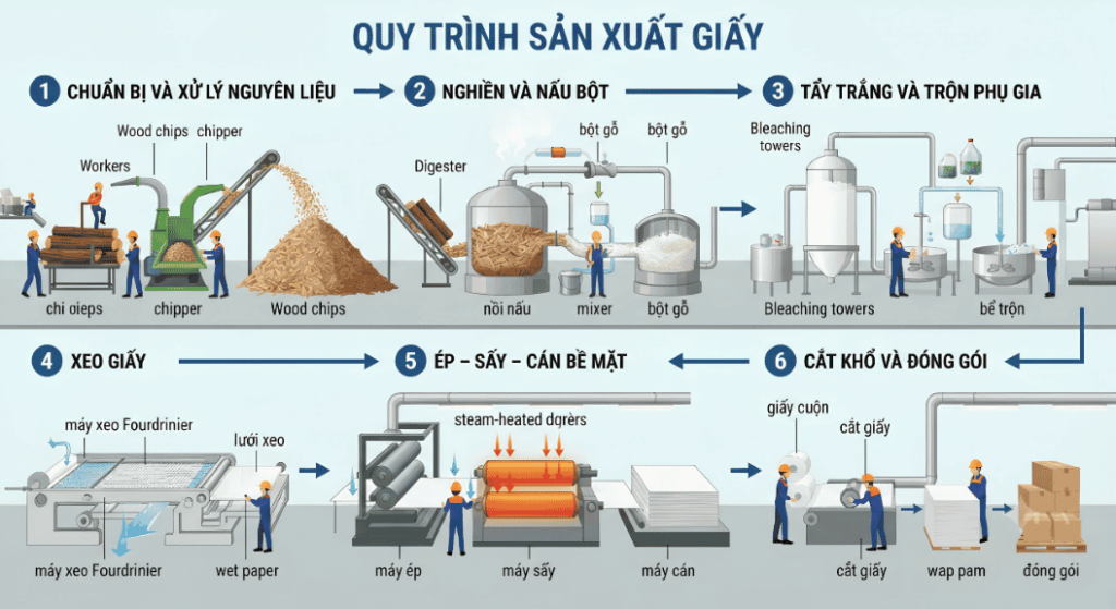 Quy trình sản xuất giấy