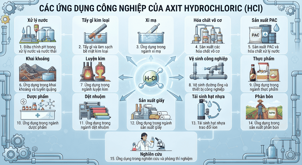 Ứng dụng của HCl trogn công nghiệp