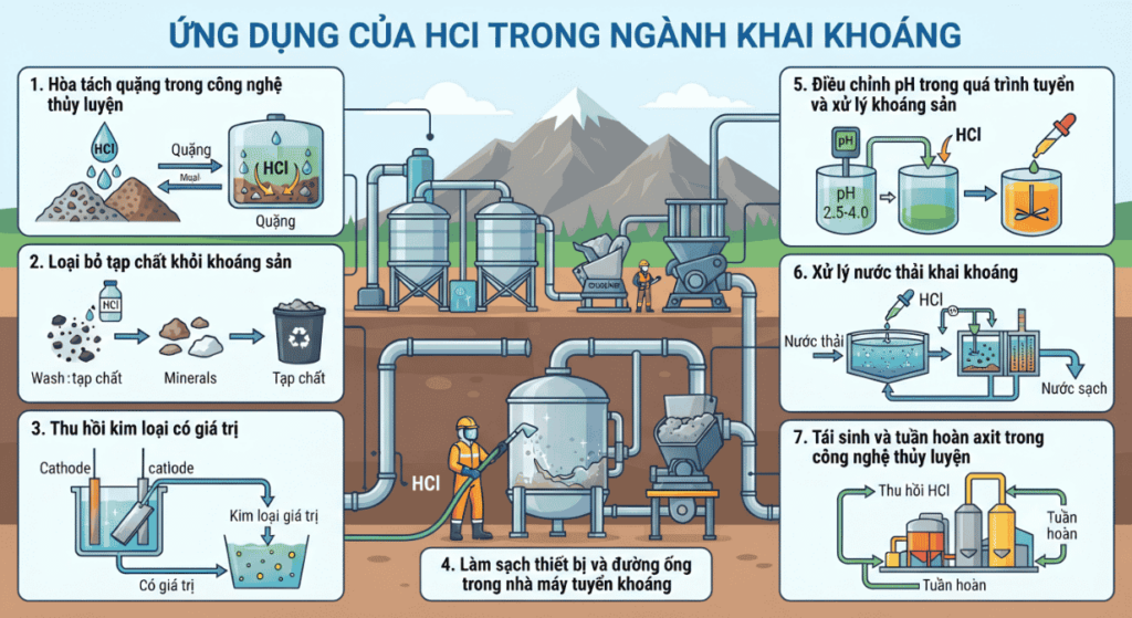 Ứng dụng của HCl trong ngành khai khoáng