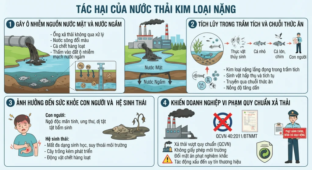 Tác hại của nước thải kim loại nặng 