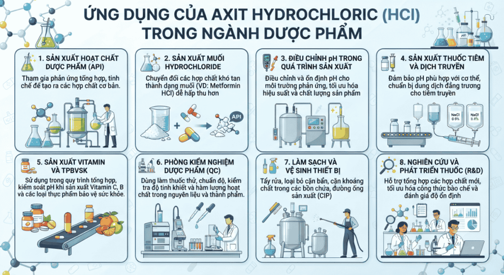 Ứng dụng HCl trong ngành dược phẩm 