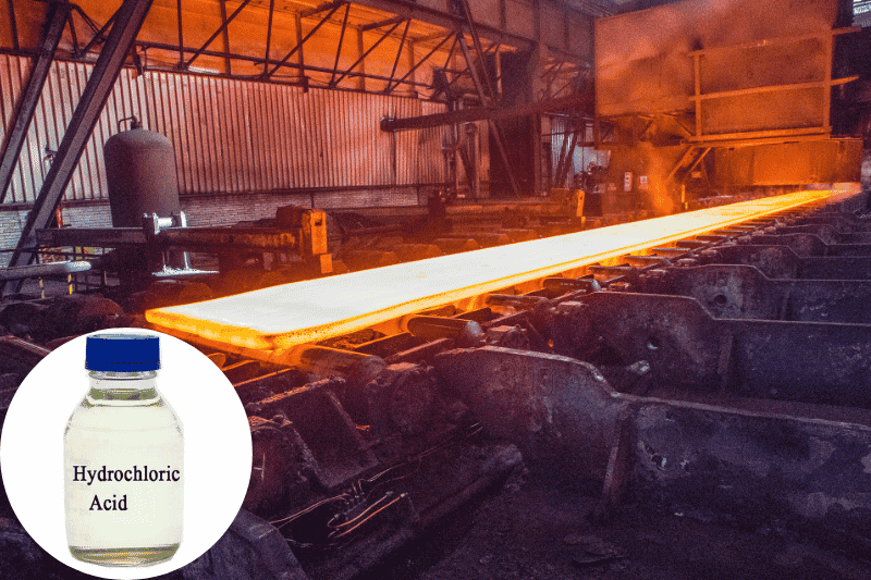 HCl được sử dụng chủ yếu trong quá trình làm sạch bề mặt thép và xử lý phôi kim loại