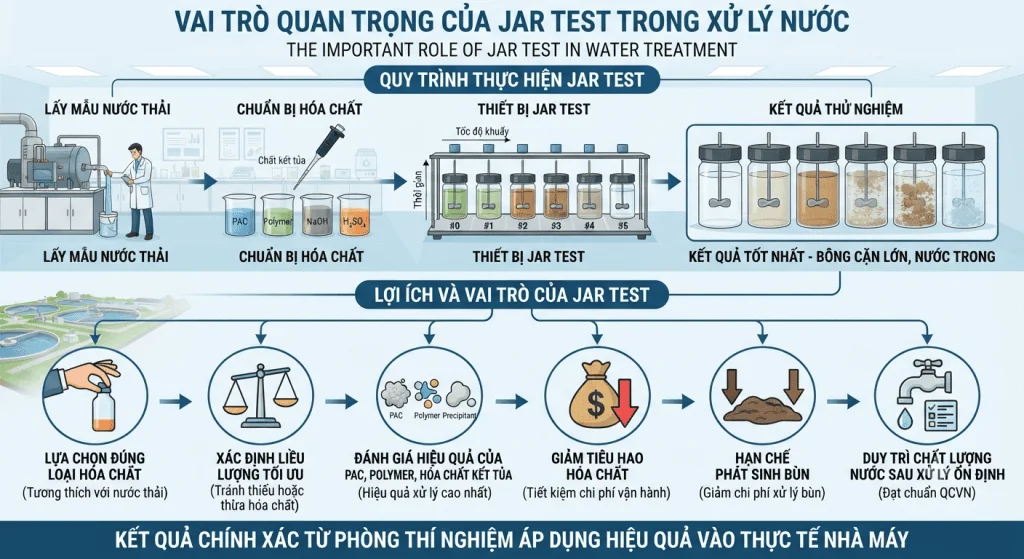 Vai trò quan trọng của Jar Test trong xử lý nước