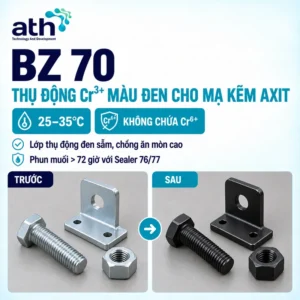 BZ 70 – Thụ động Cr³⁺ màu đen cho mạ kẽm axit