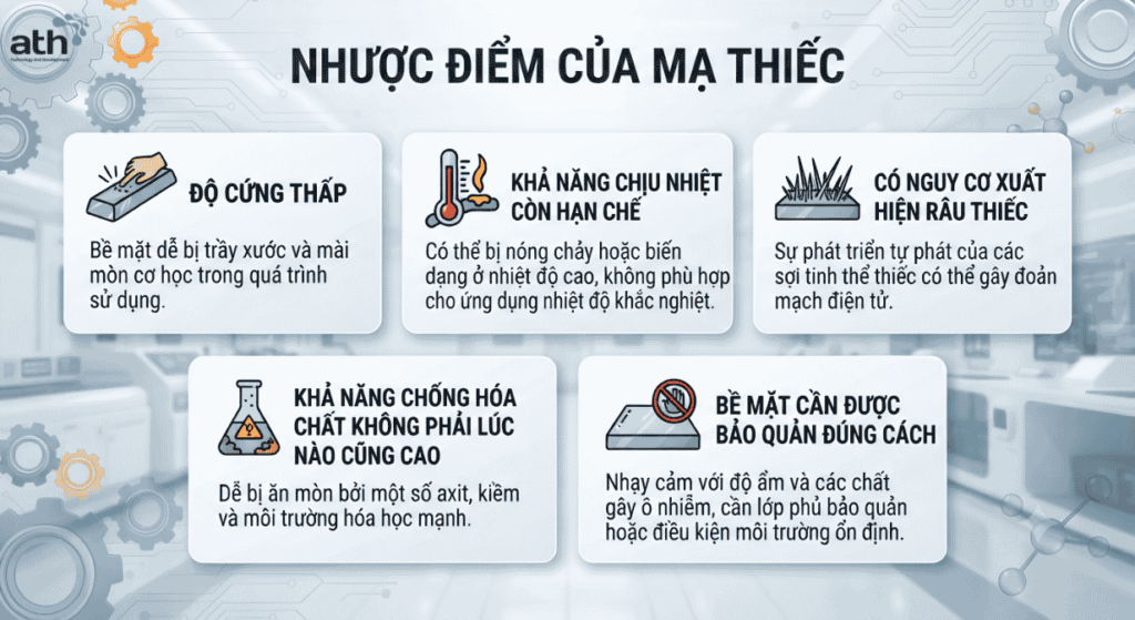 Nhược điểm của mạ thiếc