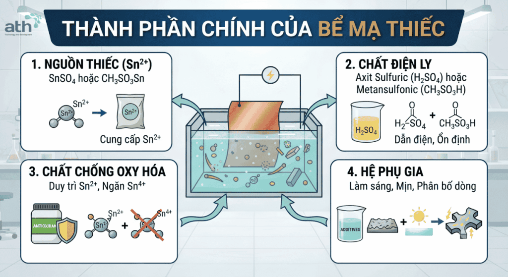 Thành phần chính của bể mạ thiếc