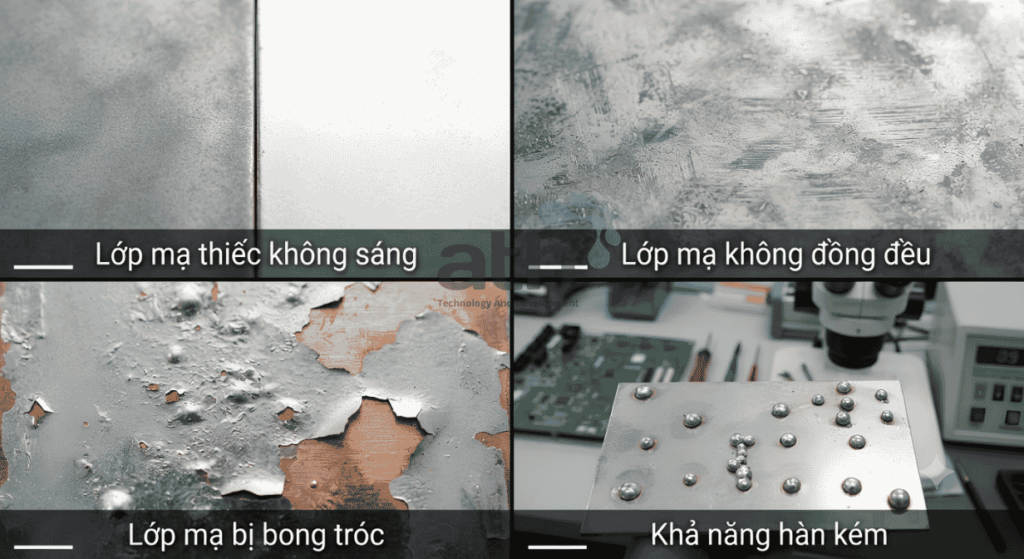 Các lỗi thường gặp khi mạ thiếc