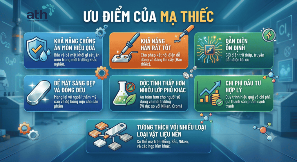 Ưu điểm của mạ thiếc