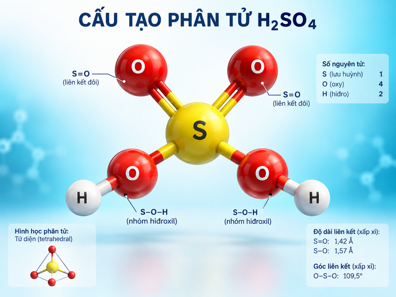 Cấu tạo phân tử H2SO4