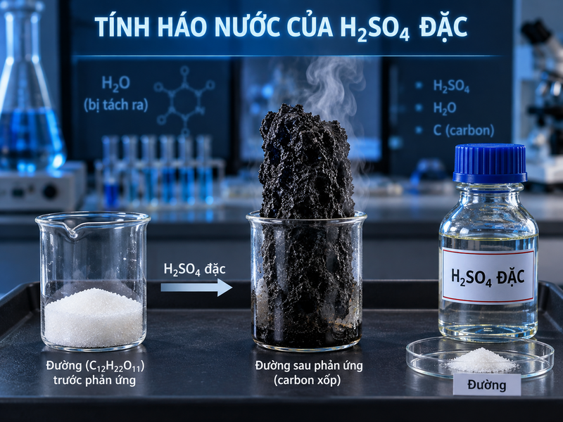 Tính háo nước của H2SO4
