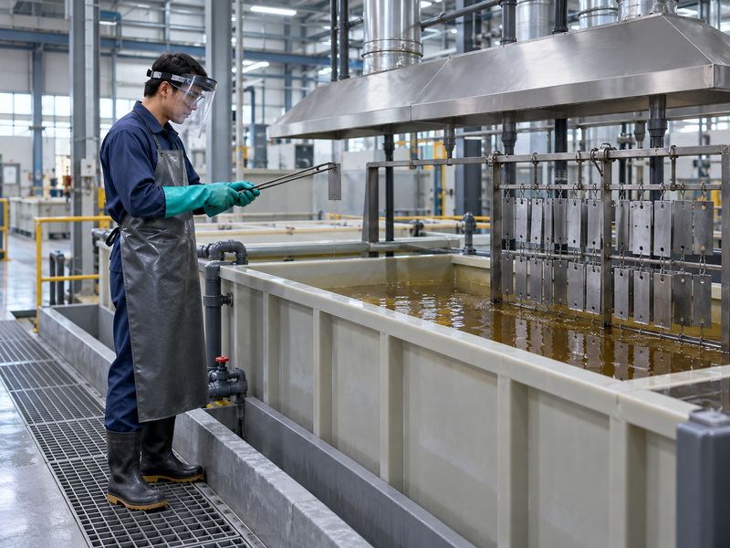 Kiểm tra dung dịch axit trong bể tẩy gỉ kim loại